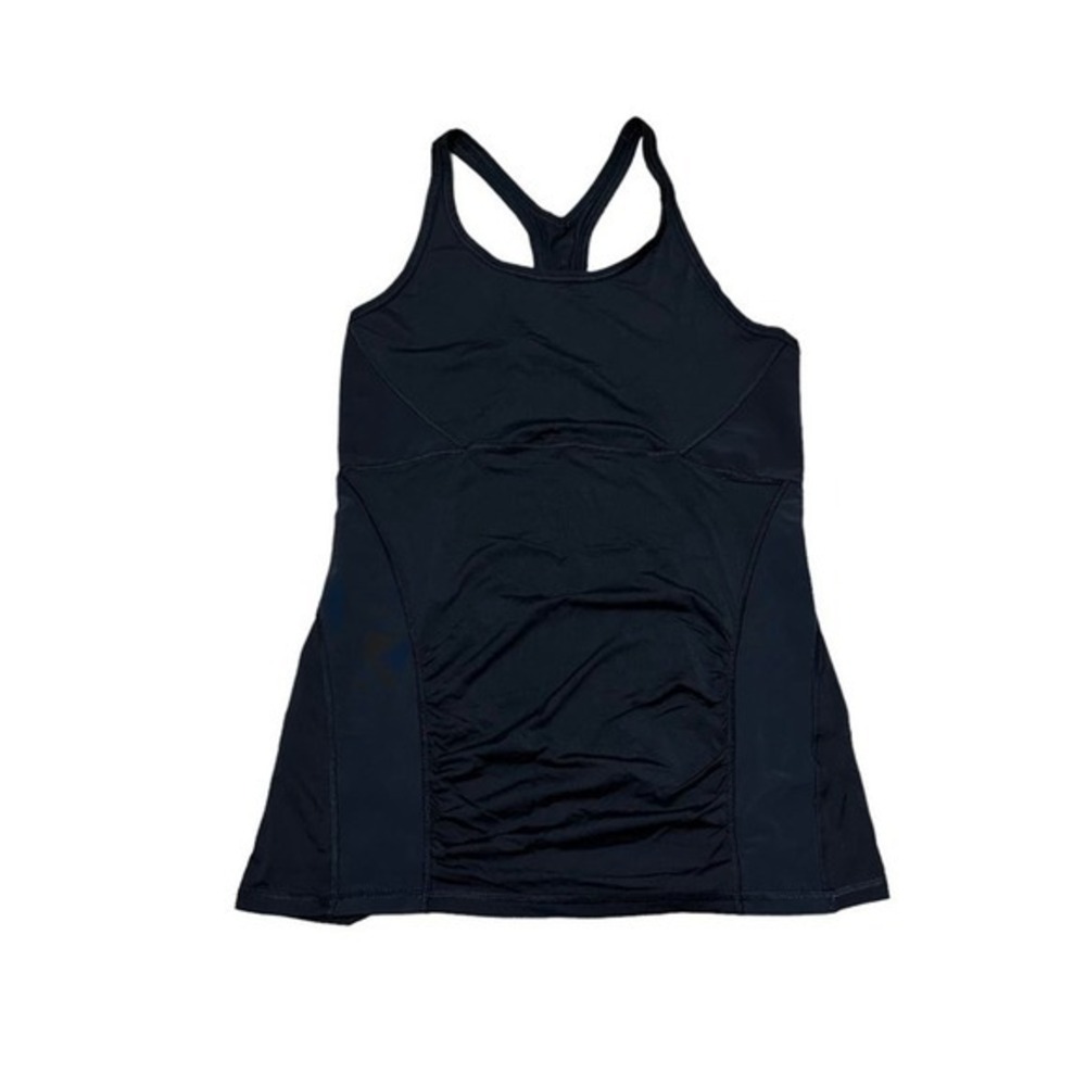 Athleta Black Tank Top‎ Ruched Size Small